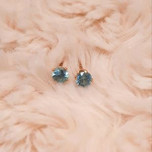 Blue Topaz 14k Gold Stud Earrings